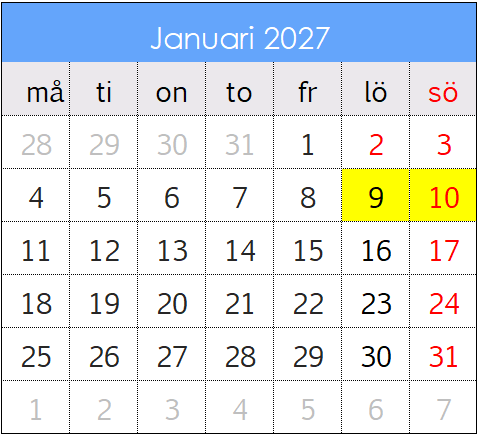 AM-kurs 9-10 januari 2027